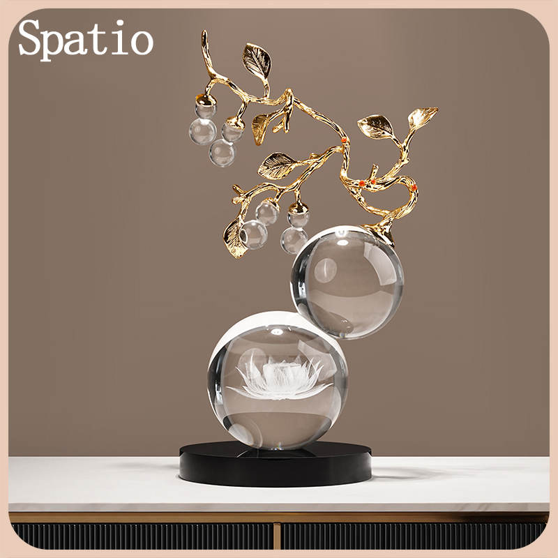 Spatio高档福禄双全水晶葫芦摆件