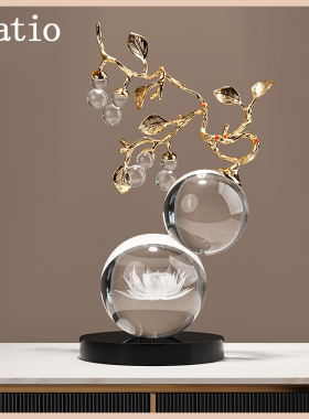 Spatio福禄双全水晶葫芦摆件轻奢高档玄关电视柜装饰品乔迁新居礼
