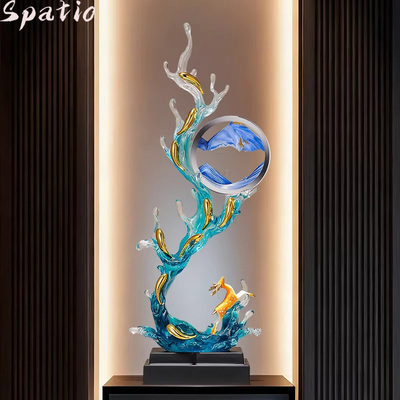 Spatio玄关锦鲤流沙画摆件聚财