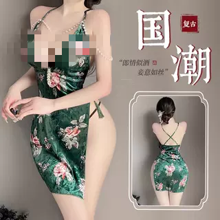 包臀民国珠串名媛旗袍睡裙保密发