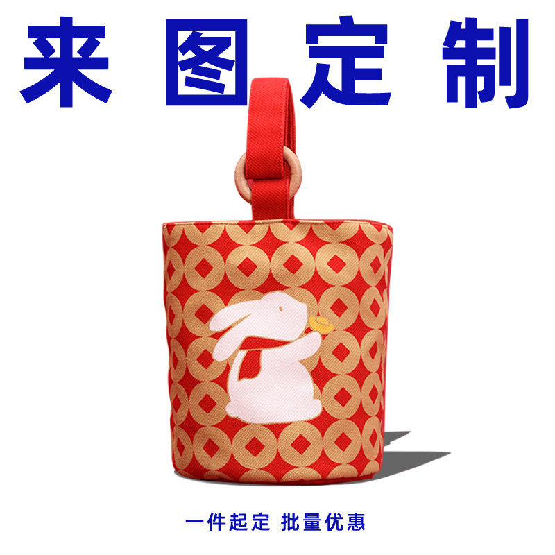 高端帆布包定制logo手提袋高清印花水桶包企业礼品包包品质文创包