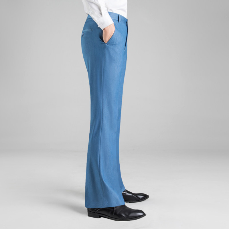 高级感微喇西裤男夏季薄款阔腿休闲长裤时尚新款弹力免烫西装裤潮