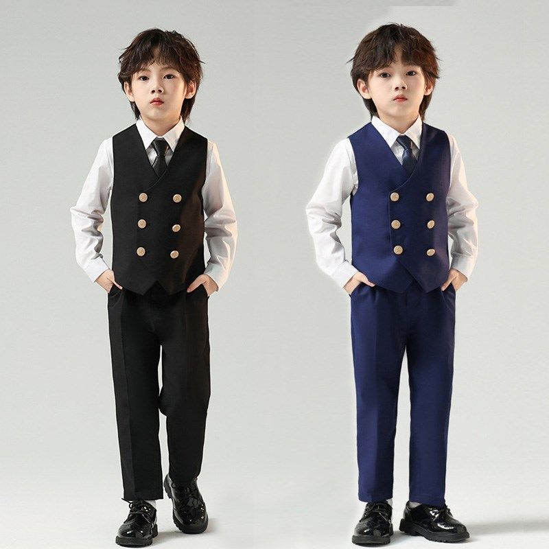 儿童西装套装秋冬男童礼服花童婚礼服休闲生日小孩西服钢琴演出服