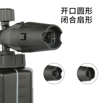 全新升级 可调节高压清洗机配件水枪快插K接头电镀黑六角泡沫黑壶