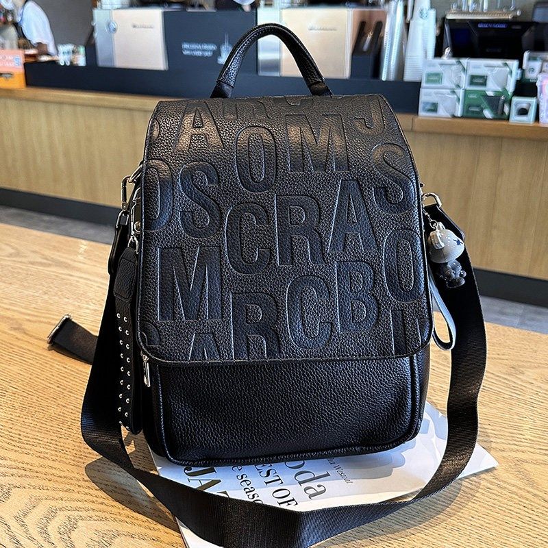 字母揹包女2023新款时尚通勤风大容量上班双肩包高级感单肩双用包,箱包皮具/热销女包/男包,双肩背包,淘宝优惠券,粉丝福利购,淘宝优惠卷