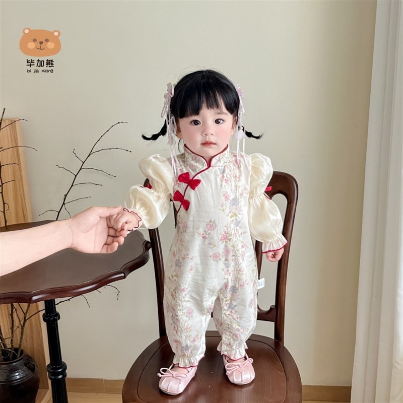 婴儿衣服女宝宝周岁礼服2025新款新生唐装满月一岁旗袍中国风春装