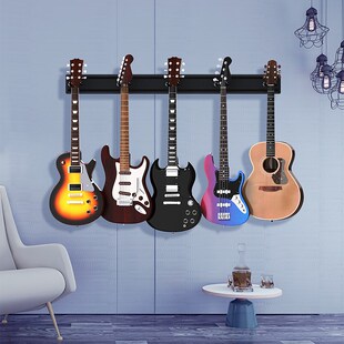 槽板电吉他排架5把吉他架 拼接多组吉他排架吉他墙壁架多头展示架