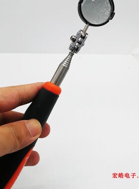 不锈钢加长杆万向伸缩检视镜32*905mm带灯检测镜汽修车底检查镜