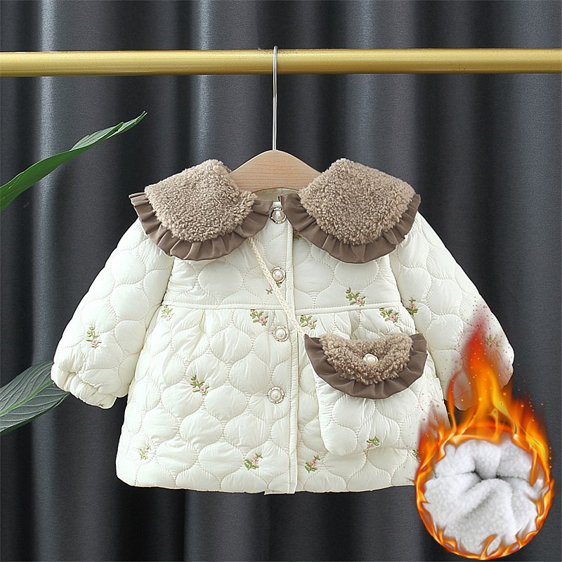 女宝宝冬季加厚外套洋气潮童装网红婴儿冬季棉服一岁宝宝冬装棉衣