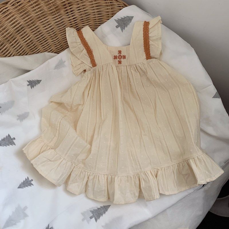 童装女童连衣裙夏季新品韩版儿童背心棉麻公主裙洋气背带裙子