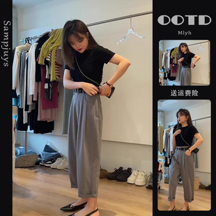 子两件套装 阔腿裤 女 搭配一整套网红炸街显瘦减龄休闲时尚 2024夏装