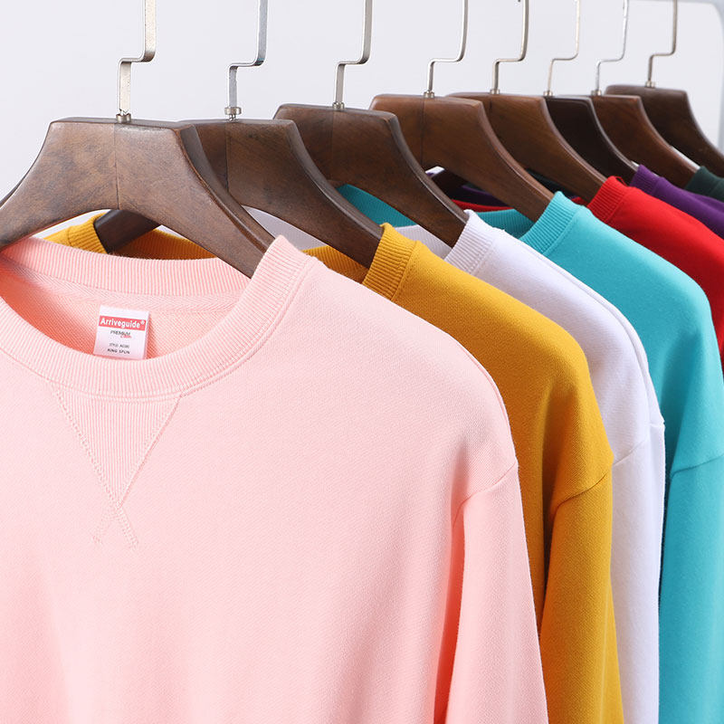 380g重磅毛圈厚T恤男纯棉复古纯色灰色圆领套头秋季薄款长袖上衣