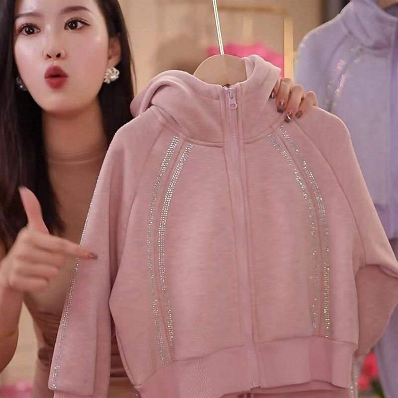 女童套装秋冬装2023新款儿童冬季洋派加绒卫衣运动裤两件套韩版潮