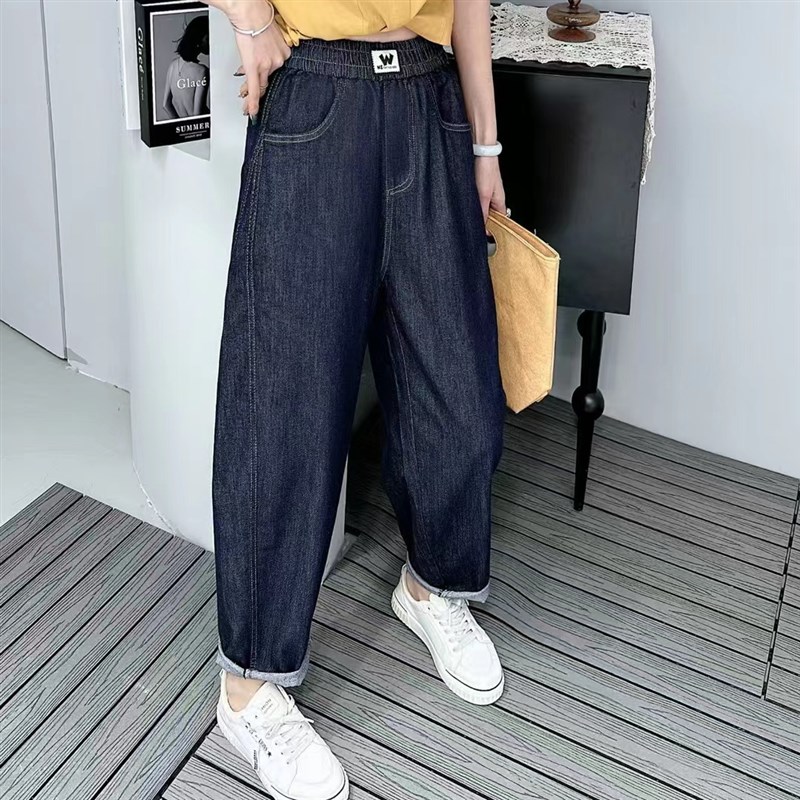 薄款夏季哈伦裤洋气显瘦休闲九分牛仔裤女2025新款夏季宽松减龄