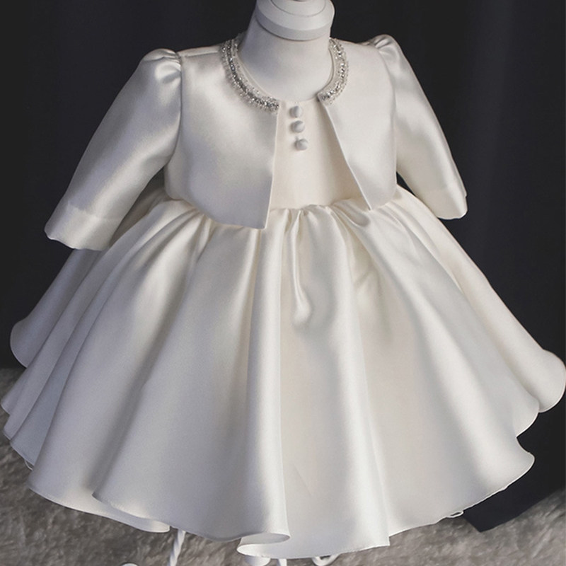 女童公主裙蓬蓬宝宝周岁花童婚礼服儿童生日主持钢琴演出长袖春秋