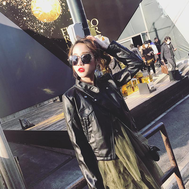 皮衣女短款pu皮外套2024春装新款女装潮 韩版百搭机车皮夹克春秋