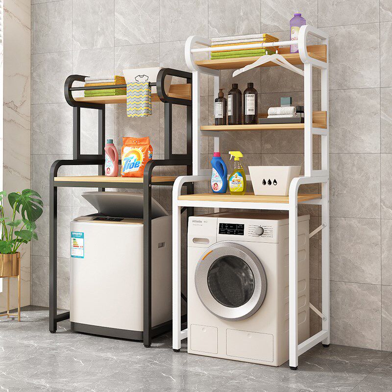 阳台洗衣机上方置物架滚筒落地收纳架卫生间翻盖架浴室多层储物架