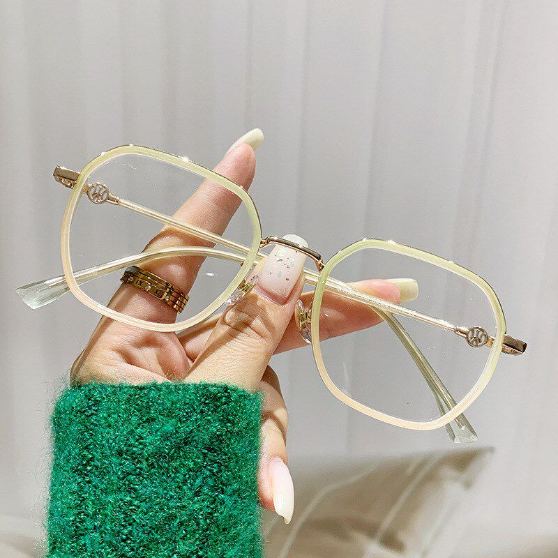 2024年新款多边形TR眼镜框韩版复古文艺防蓝光平光镜男女