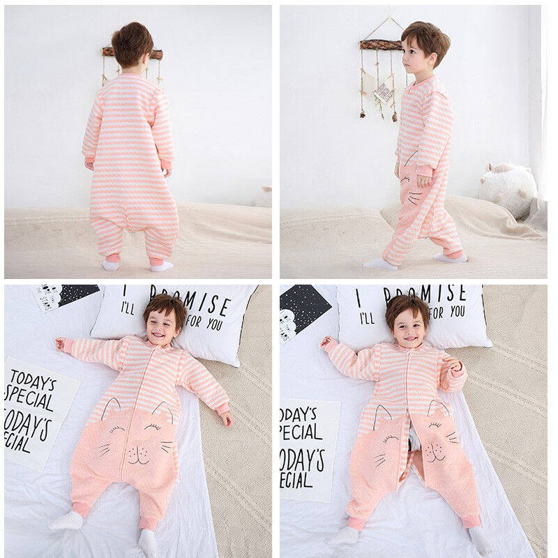 婴儿睡袋纯棉儿童防踢被宝宝春秋薄款空调房暖气房四季款分腿睡袋