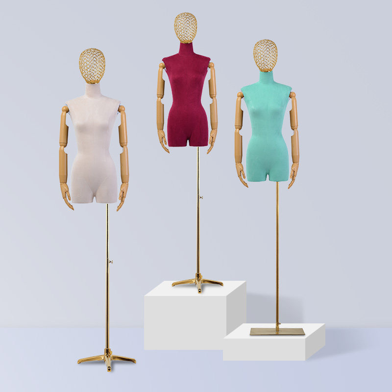 服装店模特女女模特道具高级服装婚纱店橱窗展示半身人体台模特架