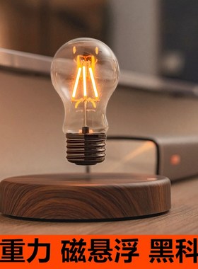 磁悬浮灯泡摆件桌面科技摆件创意小夜灯氛围灯女友生日情人节礼物