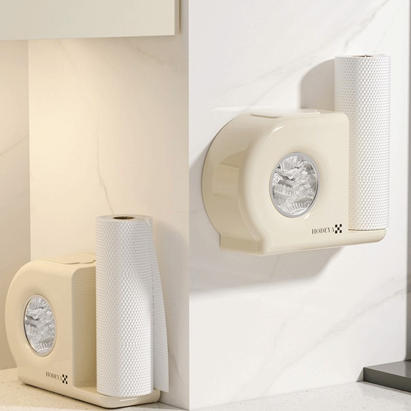 厨房卷纸懒人纸巾架子用纸抹布挂架餐巾纸架保鲜袋收纳挂杆免打孔