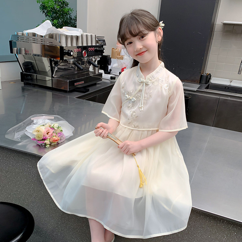 女童汉服连衣裙2024新款夏季儿童网红洋气国风公主裙女孩夏装裙子