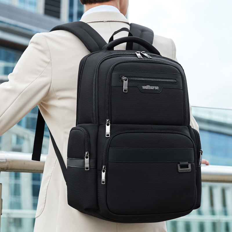 背包男士大容量出差旅行多层双肩包学生书包商务休闲多功能电脑包