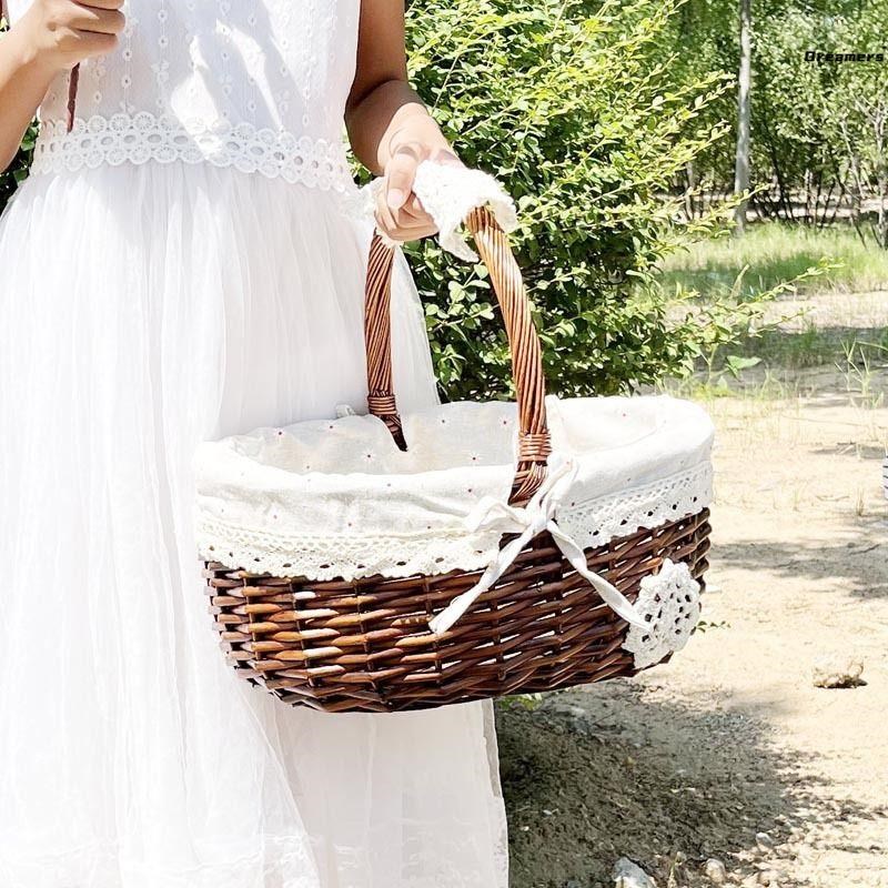 柳藤编鸡蛋收纳篮手提购物篮子水果蔬菜采摘储物筐礼品野餐篮厂家