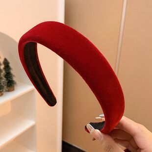 秋冬红色发箍新年高颅顶压发头箍秋冬女高级感针织发捆百搭发卡