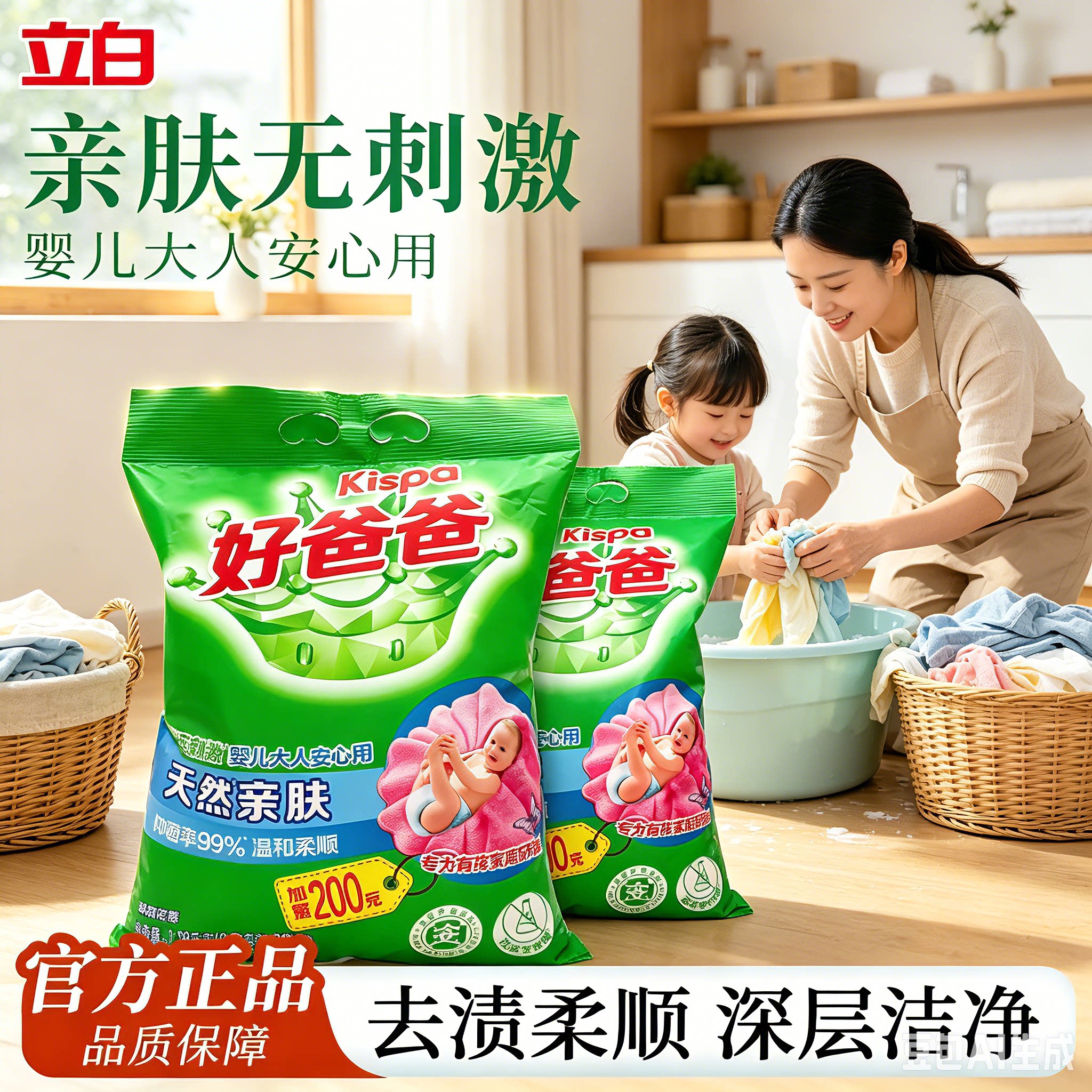立白洗衣粉深层去污渍温和柔顺图片