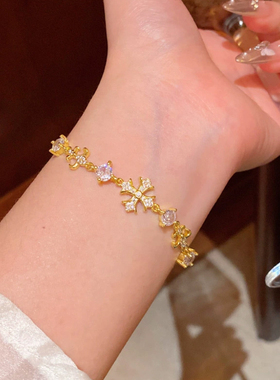 轻奢小众高级感精致微镶超闪锆石十字架手链女时尚百搭气质手