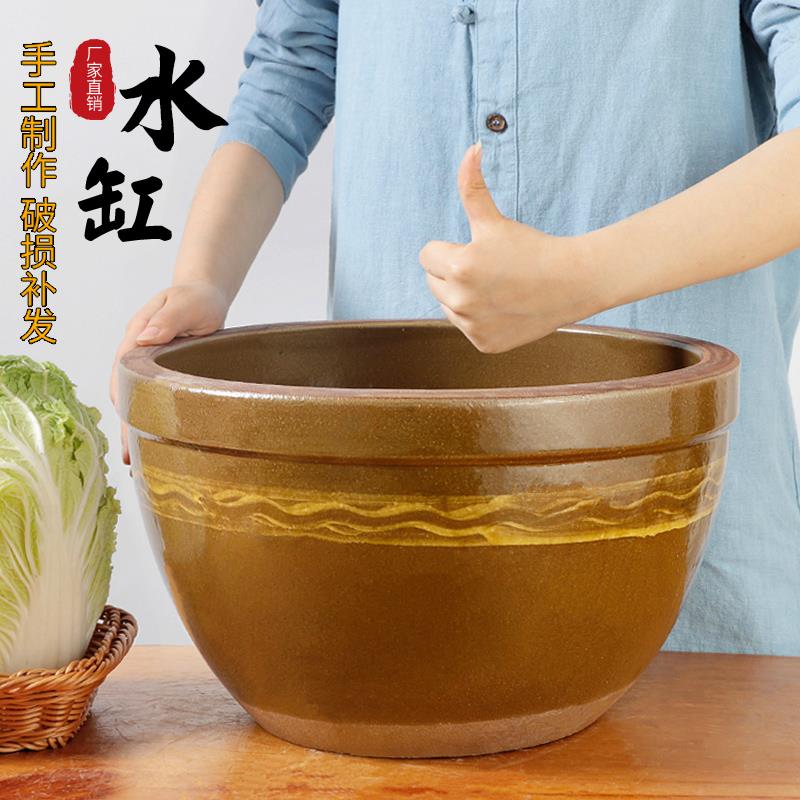 腌肉缸老式家用酱缸和面陶瓷水缸瓦罐坛子腌制容器瓦缸淹肉缸腌菜图片