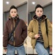 2025秋冬新款 休闲简约撞色棉服时尚 百搭减龄保暖双面穿加厚棉衣女