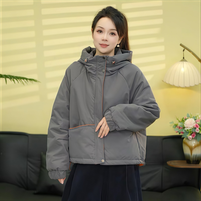 2025连帽棉服女复古夹棉