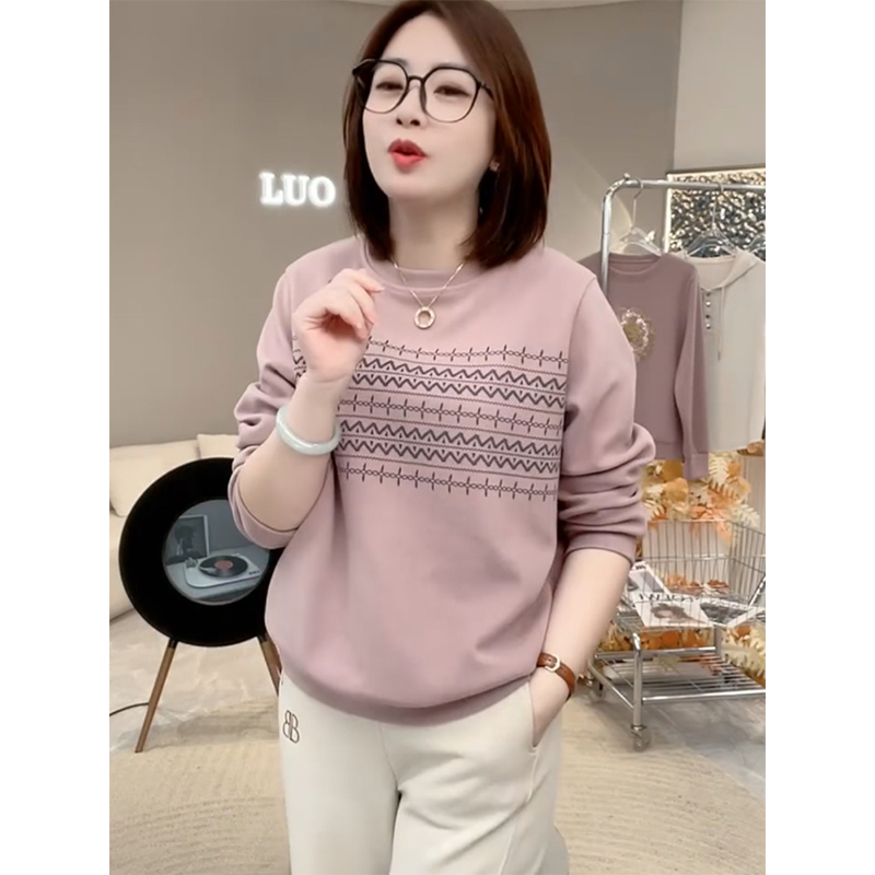 时尚减龄圆领卫衣女2024秋冬