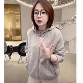 舒适宽松百搭撞色休闲连帽加绒加厚开衫 2025年秋冬季 新款 外套女潮