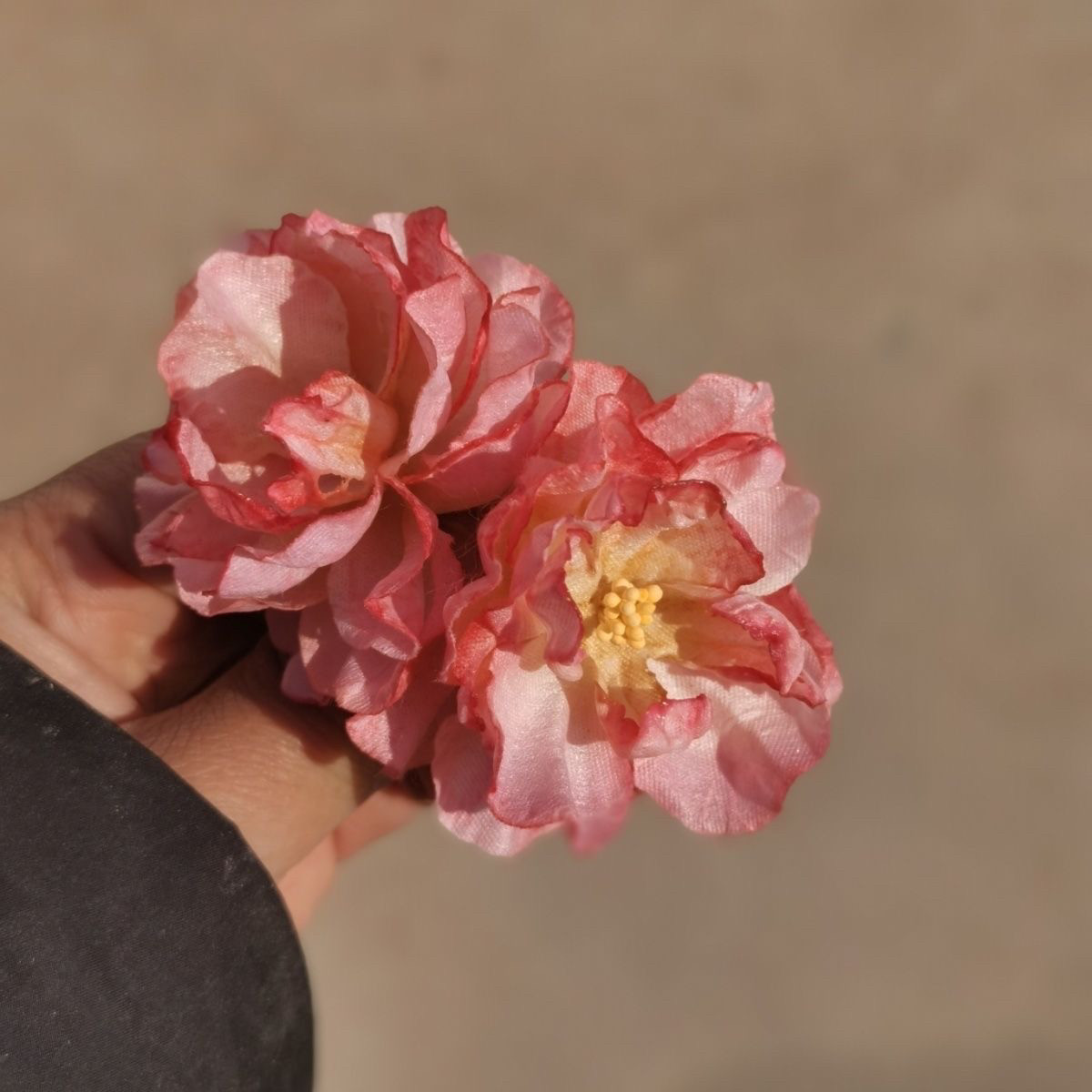 原创唐风诃子裙花朵发钗发夹超仙古装头饰古风绢花配饰拍照发饰