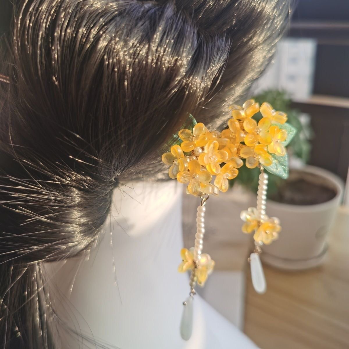 桂花簪子古风秋冬发饰旗袍中式头饰高级发簪盘发汉服流苏配饰