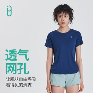 YLI外里运动上衣女夏季薄款短袖T恤瑜伽服健身服速干跑步衣马拉松