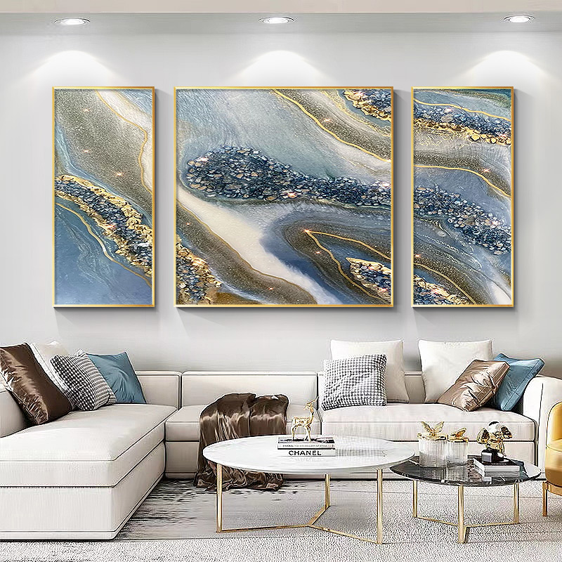 极速金箔手绘油画轻奢p水晶客厅装饰画现代简约抽象沙发背景墙肌