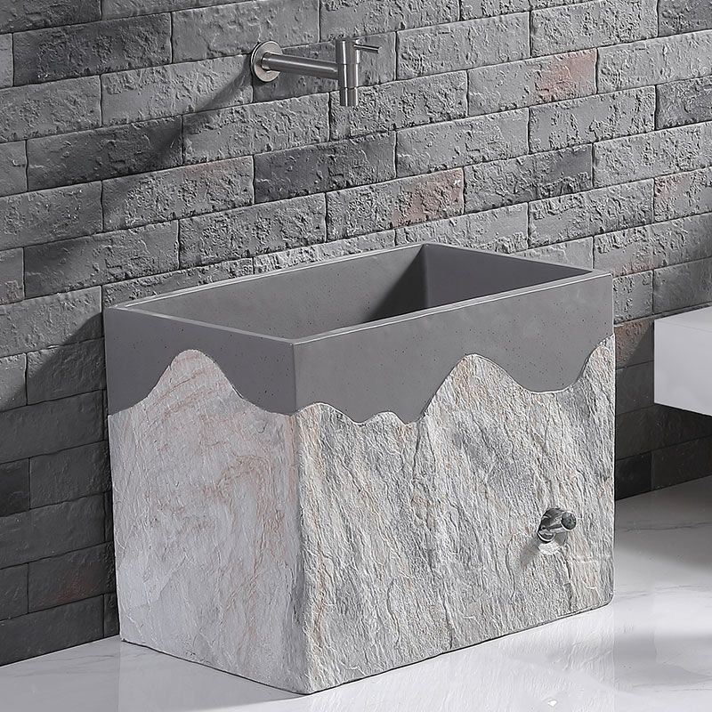 极速仿古中式f拖把池长方形家用阳台化妆室户外拖把池水池庭院花