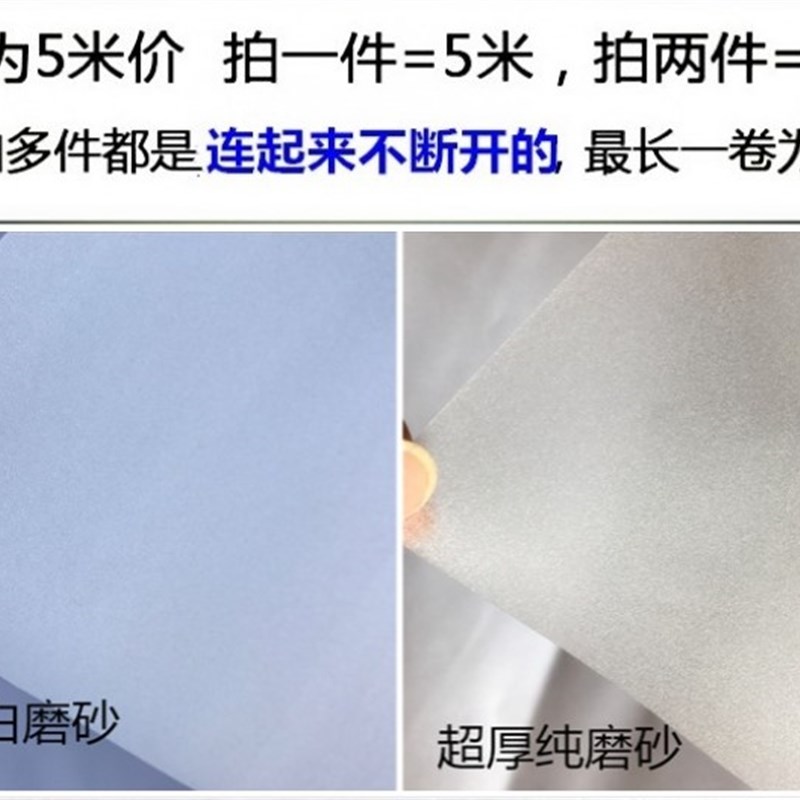 极速毛玻璃贴膜透光不透人厨房拉门贴纸外面看R不见里面的复古窗