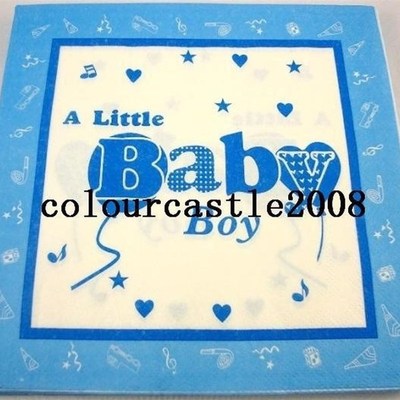 极速JJ89,20 pcsj Blue Baby Boy Color Napkin Paper  Virgin Wo