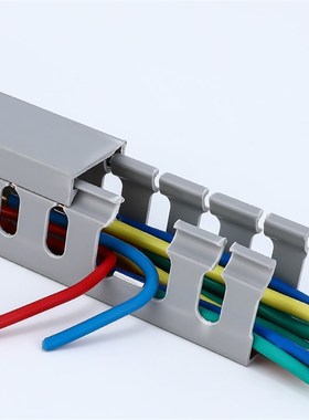 极速25*25灰色PVC线槽电缆配电柜箱走线槽M阻燃U型行线槽明装塑料