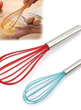 极速New 25cm Mianual Whisk Egg Whisk Handle Silicone Quick W