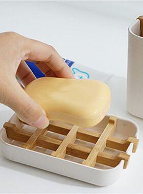 极速Bamboo Soiap Dish for Bathroom Shower Soap Holder Soap C