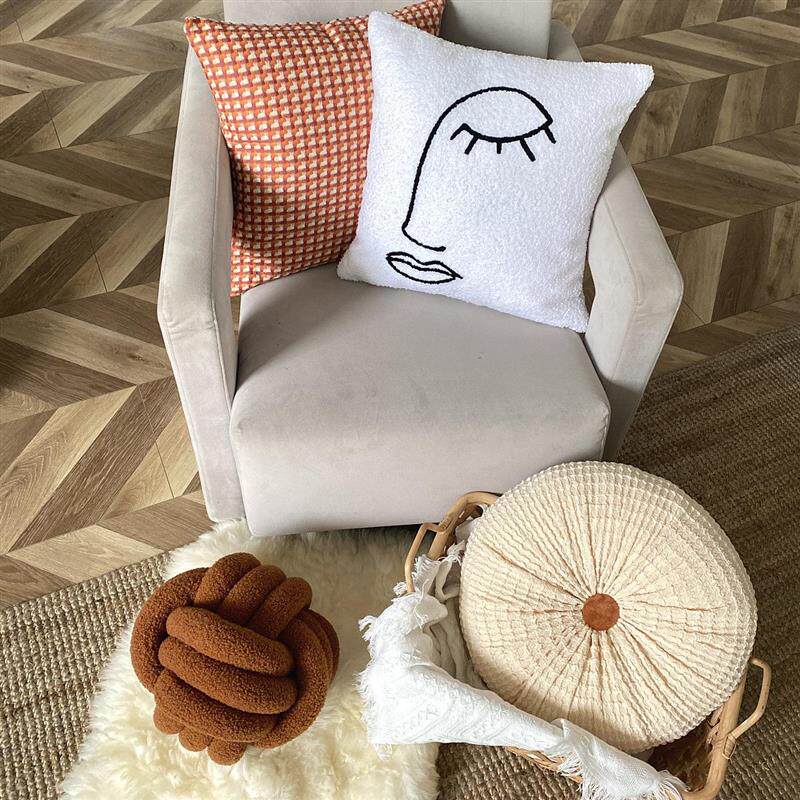 极速北欧现代简约轻n奢客厅沙发组合抱枕套装千鸟格沙发靠枕样板