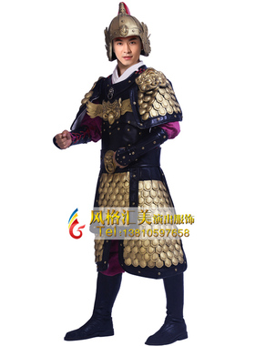 极速古装铠甲将士盔甲战袍中国古代真人J可穿影视演出服装将军勇