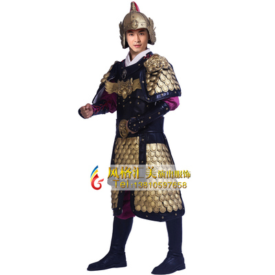 极速古装铠甲将士盔甲战袍中国古代真人J可穿影视演出服装将军勇